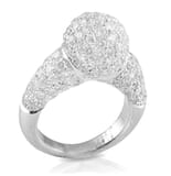 Pave Diamond Ball Ring in 18K White Gold