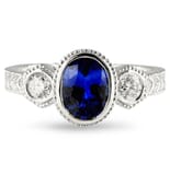 Sapphire and Diamond 14K White Gold Ring