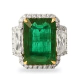 11.75 ct Emerald and Diamond Platinum Ring