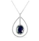 Lepozzi Sapphire And Diamond Platinum Pendant Necklace