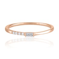 Baguette And Half Pave Diamond Ring rose gold