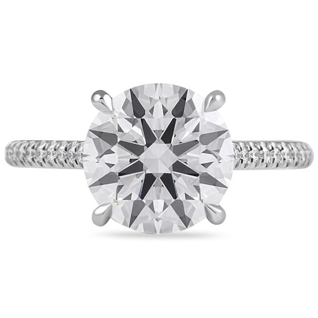 3.02 Carat Antique Cushion Lab Diamond Solitaire Engagement Ring | White Gold | by Lauren B Jewelry