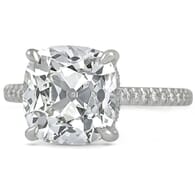 4.39 ct Antique Cushion Diamond Engagement Ring