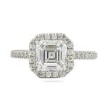 1.74 ct Asscher Cut Diamond Classic Halo Engagement Ring