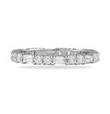 .90 ct Round and Baguette Diamond Shared Prong Eternity Band