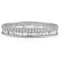 two-row round and baguette eternity band