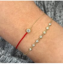 Red String Bezel Bracelet
