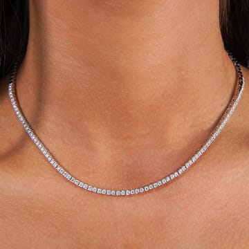 2.48 ct Diamond Choker Style Tennis Necklace