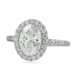 1.50 Carat Oval Diamond Classic Halo Engagement Ring
