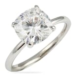 Cushion Moissanite White Gold Solitaire Engagement Ring