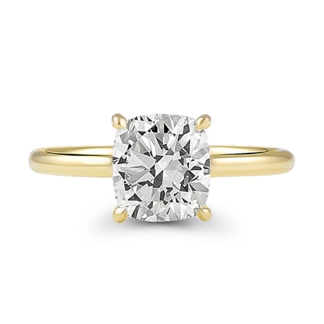 Details about   2.10 Carat Cushion Cut Solitaire Diamond Wedding Ring 14K Yellow Gold Size 5 6 