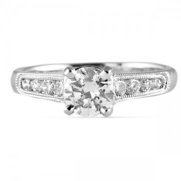 .70 ct Round Diamond 18K White Gold Engagement Ring