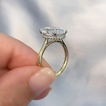 4 carat Oval Lab Grown Diamond Solitaire Engagement Ring top