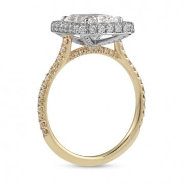 2.17 carat Lab Grown Radiant Cut Diamond Halo Ring top