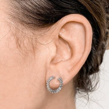 Diamond Baguette Swirl Earrings