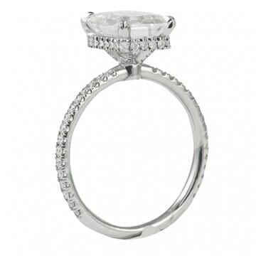 emerald cut moissanite white gold engagement ring