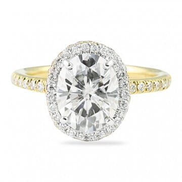 Oval Two Tone Engagement Ring
