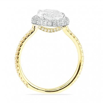 2.50 Carat Oval Diamond Two-Tone Halo Engagement Ring
