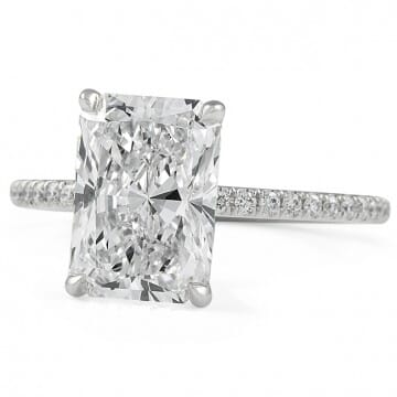 3.06 carat Lab Grown Radiant Cut Diamond Engagement Ring top