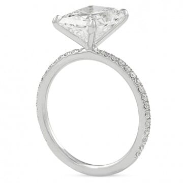 3.06 carat Lab Grown Radiant Cut Diamond Engagement Ring top