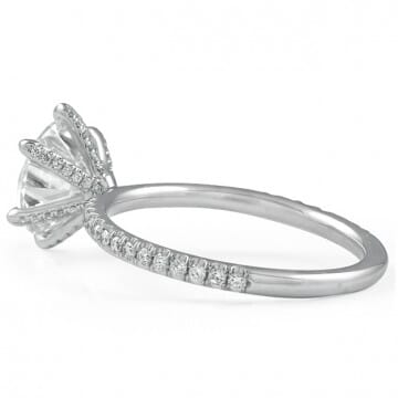 1.90 carat Round Diamond 6-Pave Prong Engagement Ring top