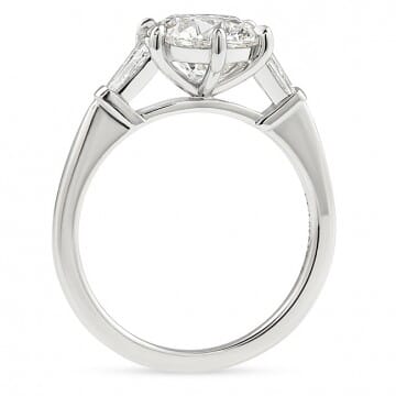 2ct Round Lab Diamond Three-Stone Engagement Ring top