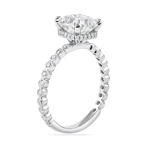 2.01 carat Cushion Diamond Bezel Band Engagement Ring | Lauren B Jewelry