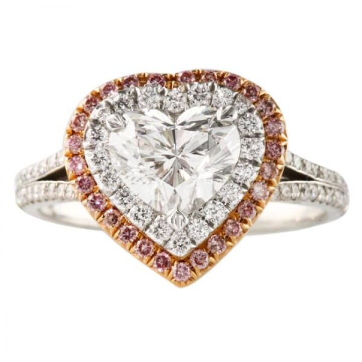 1.28 ct Heart Shape Diamond Platinum Engagement Ring