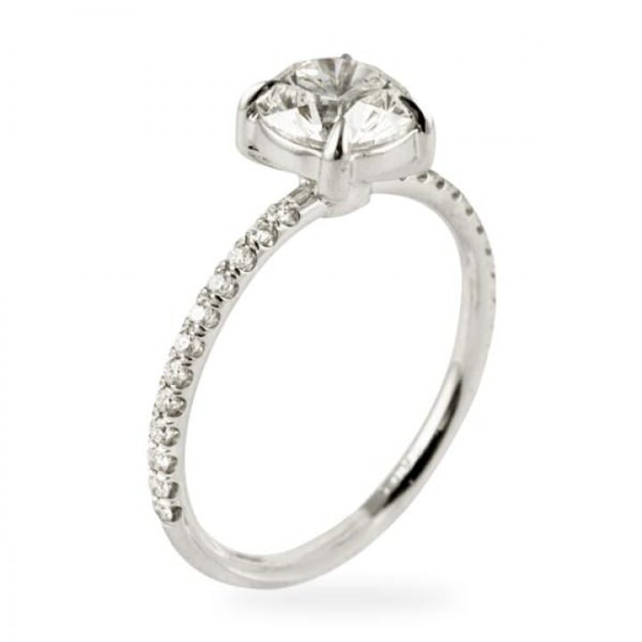 1.20 carat Round Diamond Pave Engagement Ring