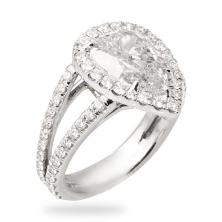 2.50 ct Pear Diamond Platinum Engagement Ring