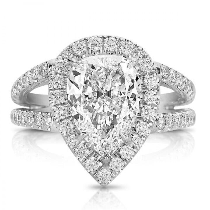 2.50 ct Pear Diamond Platinum Engagement Ring