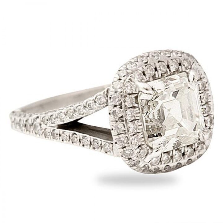2.60 ct Asscher Cut Platinum Engagement Ring
