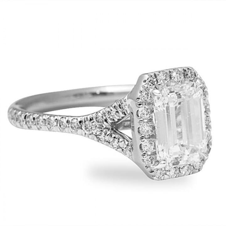 1.03 ct Emerald Cut Diamond 14K White Gold Engagement Ring