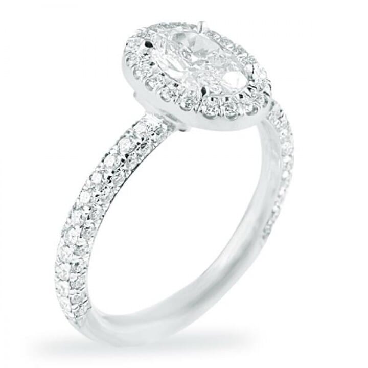 .78 carat Oval Diamond Halo Engagement Ring