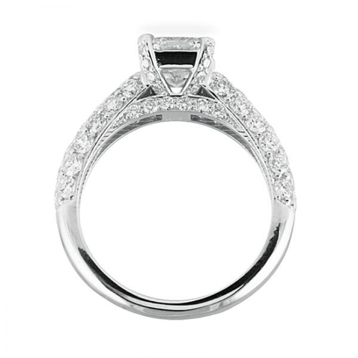 1.52 ct Radiant Cut Diamond Platinum Engagement Ring