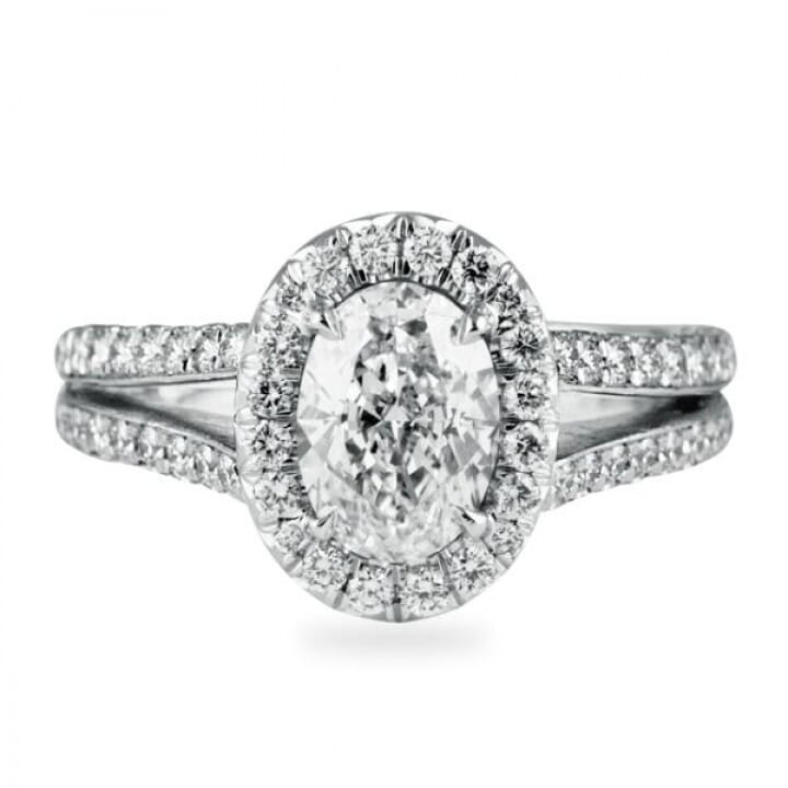1.01 ct Oval Diamond and Platinum Engagement Ring