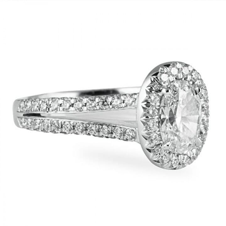 1.01 ct Oval Diamond and Platinum Engagement Ring