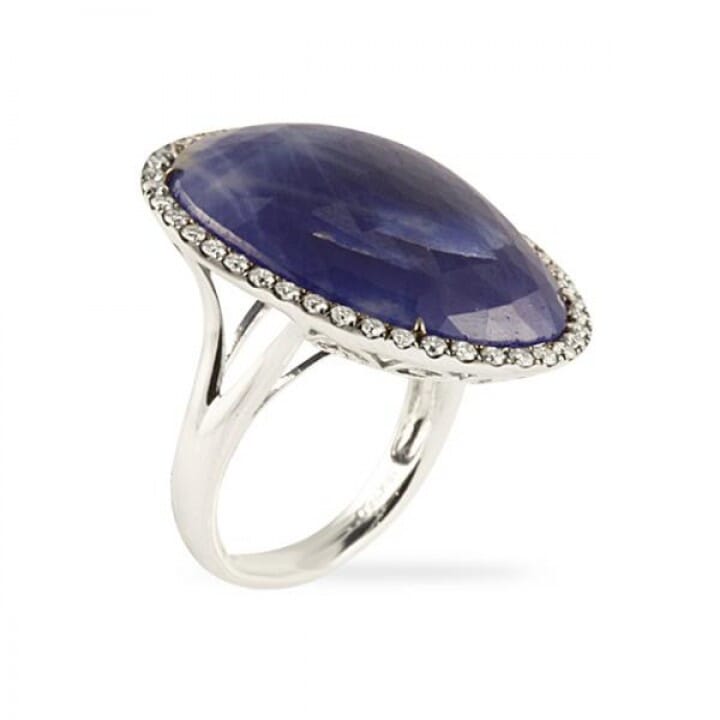SAPPHIRE AND DIAMOND 18K GOLD RING