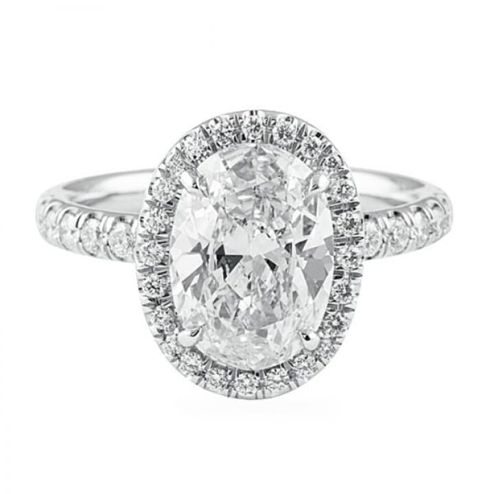2.02 ct Oval Cut Diamond Platinum Engagement Ring