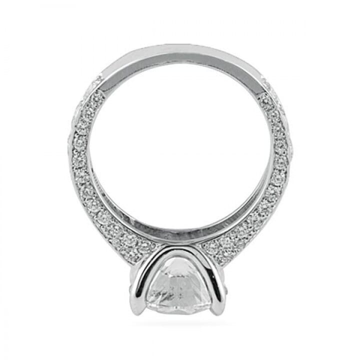 3.01 carat Round Diamond Three-Row Engagement Ring