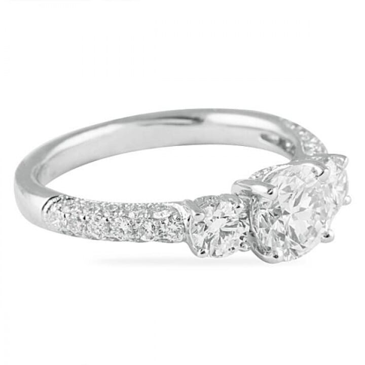 1.00 carat Round Diamond Three-Stone Engagement Ring
