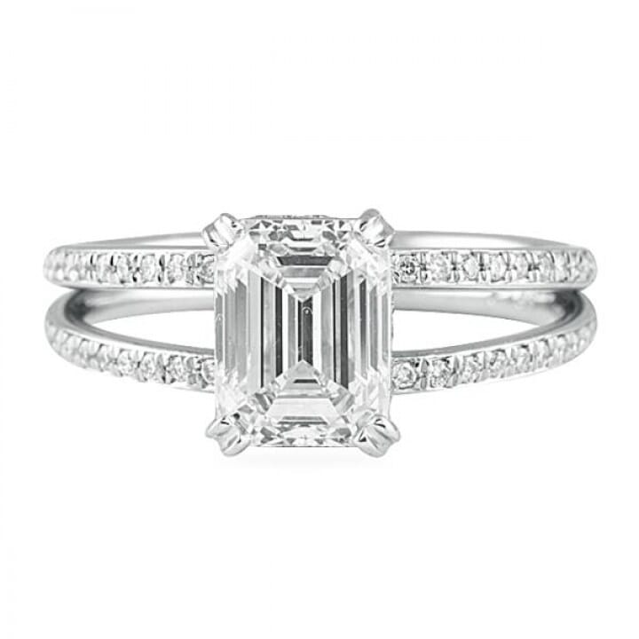 1.75 ct Emerald Cut Diamond Platinum Engagement Ring