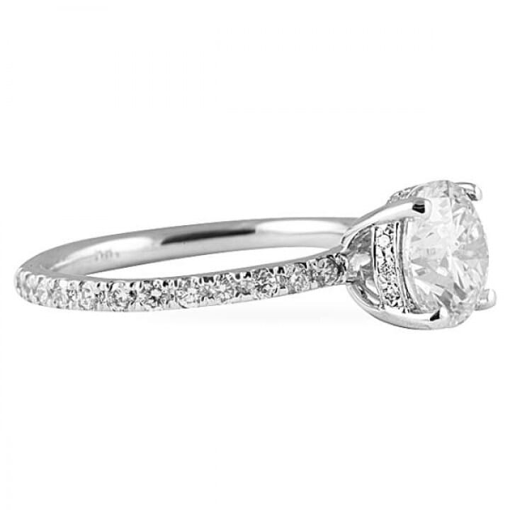 1.75 ct Round Diamond 18K White Gold Engagement Ring