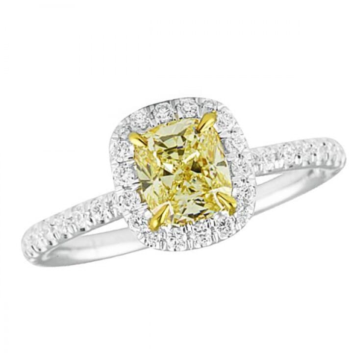 0.81 carat Cushion Diamond Engagement Ring