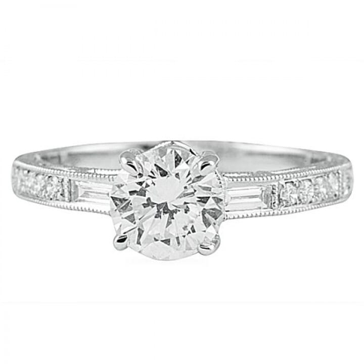 1.03 carat Round Diamond Vintage Engagement Ring