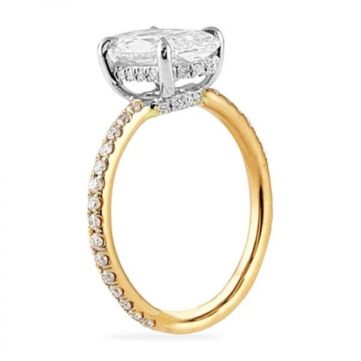 1.85 ct Oval Diamond Rose Gold and Platinum Engagement Ring