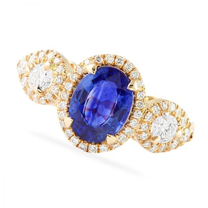 1.66 carat Oval Sapphire Rose Gold Ring