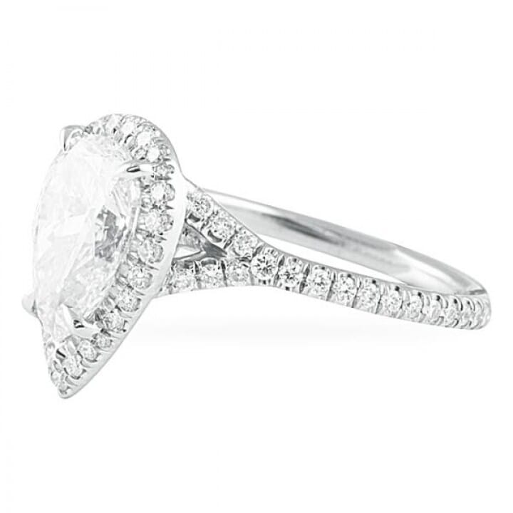 1.66 ct Pear Shape Diamond Platinum Engagement Ring