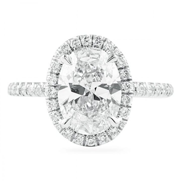 1.74 Carat Oval Diamond Platinum Engagement Ring
