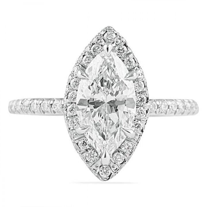 1.60 ct Marquise Cut Diamond Platinum Engagement Ring
